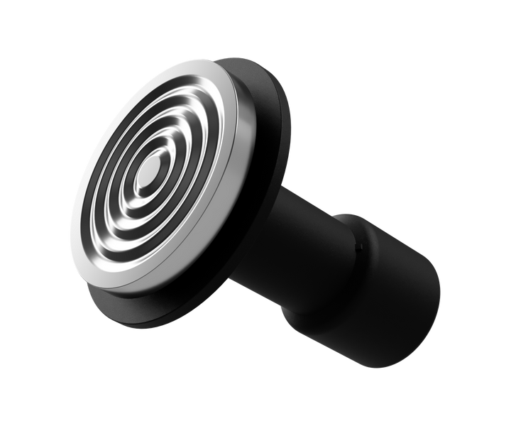 Anelli concentrici sulla base da 58 mm del pressino Varia Calibre nero