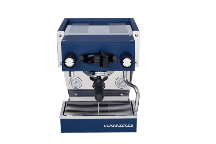 La Marzocco Linea Micra Blu, vista frontale con portafiltro