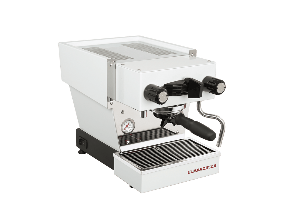 La Marzocco Linea Micra Bianca, vista di tre quarti