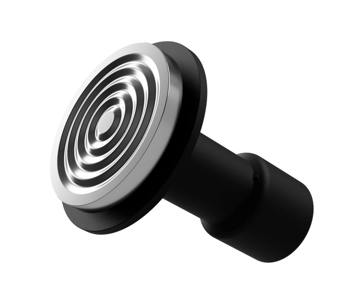Anelli concentrici sulla base da 58 mm del pressino Varia Calibre nero