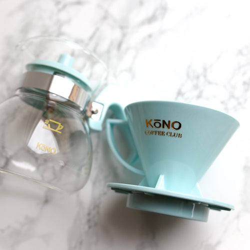 KONO Meimon Set per Caffè Dripper per 2 Persone – Blu Menta