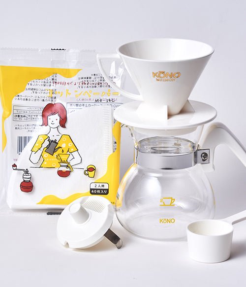 KONO Meimon Coffee Dripper Set – Bianco